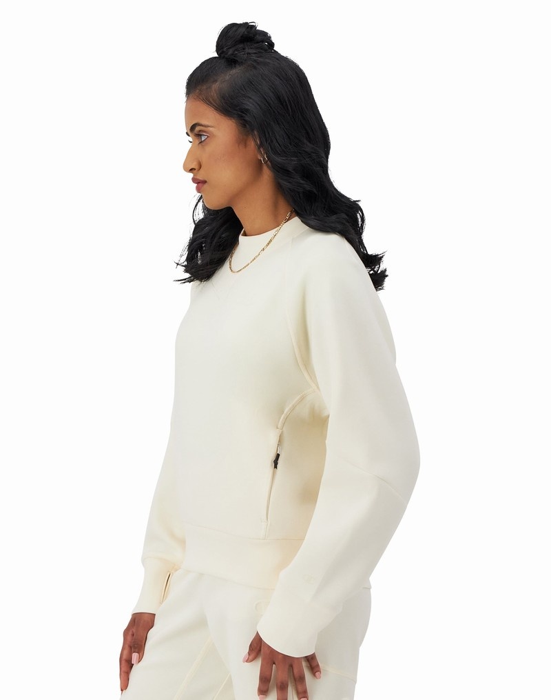 Women's Champio Flex Crewneck Sweaters White | A1BC30