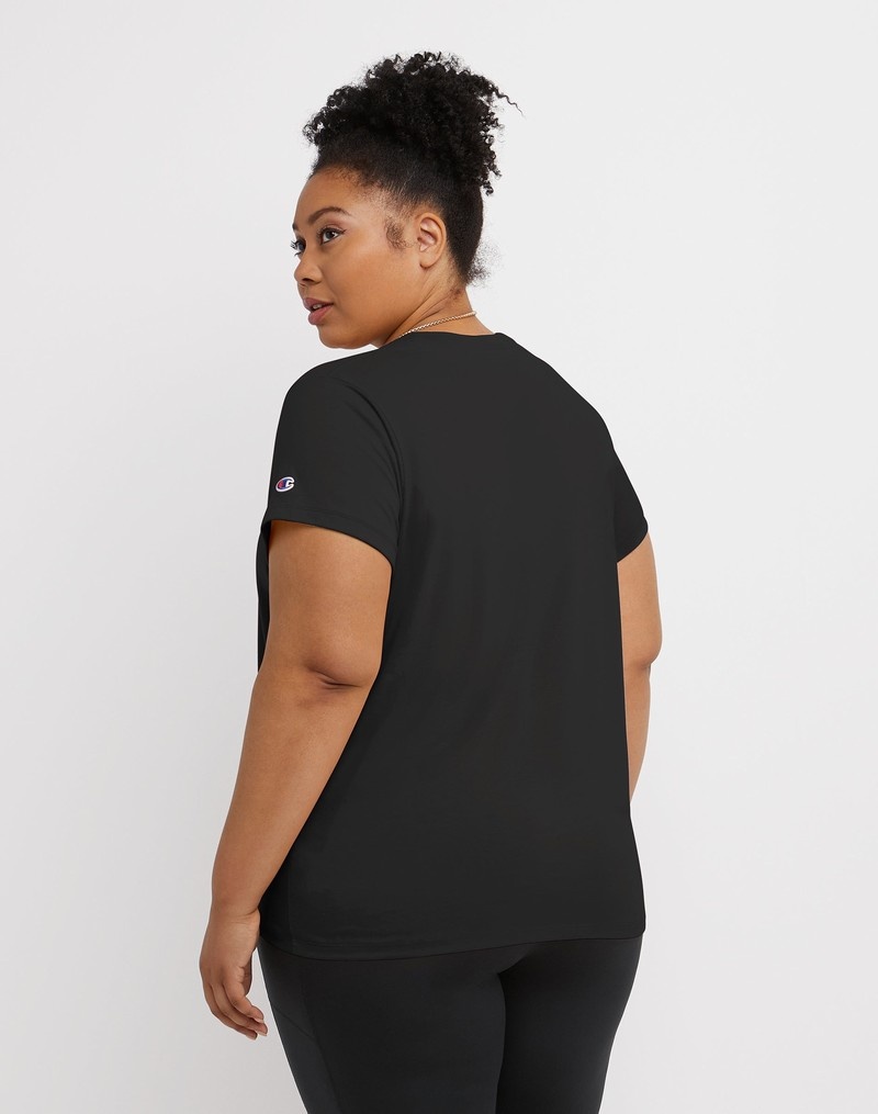 Women's Champio Graphic T Shirts Black | T8FT76