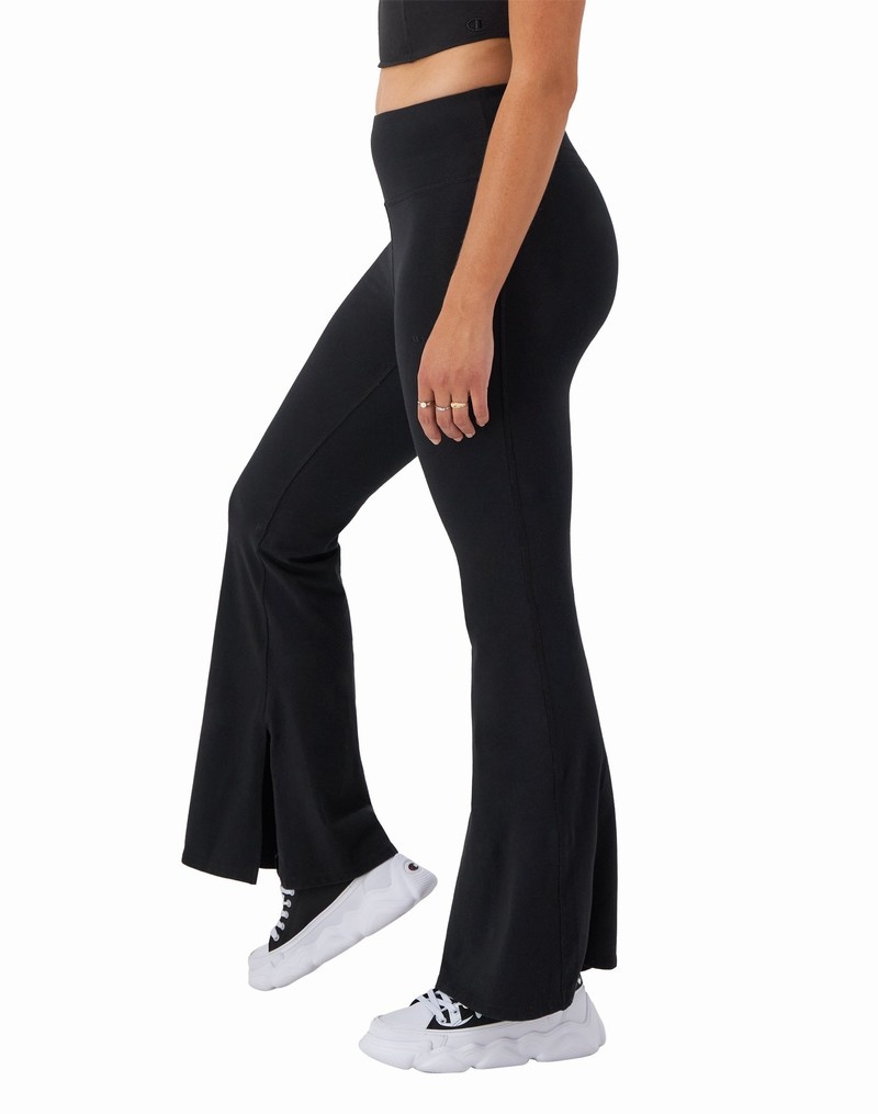 Women's Champio High-Waisted Flared Pants Black | S3EX30