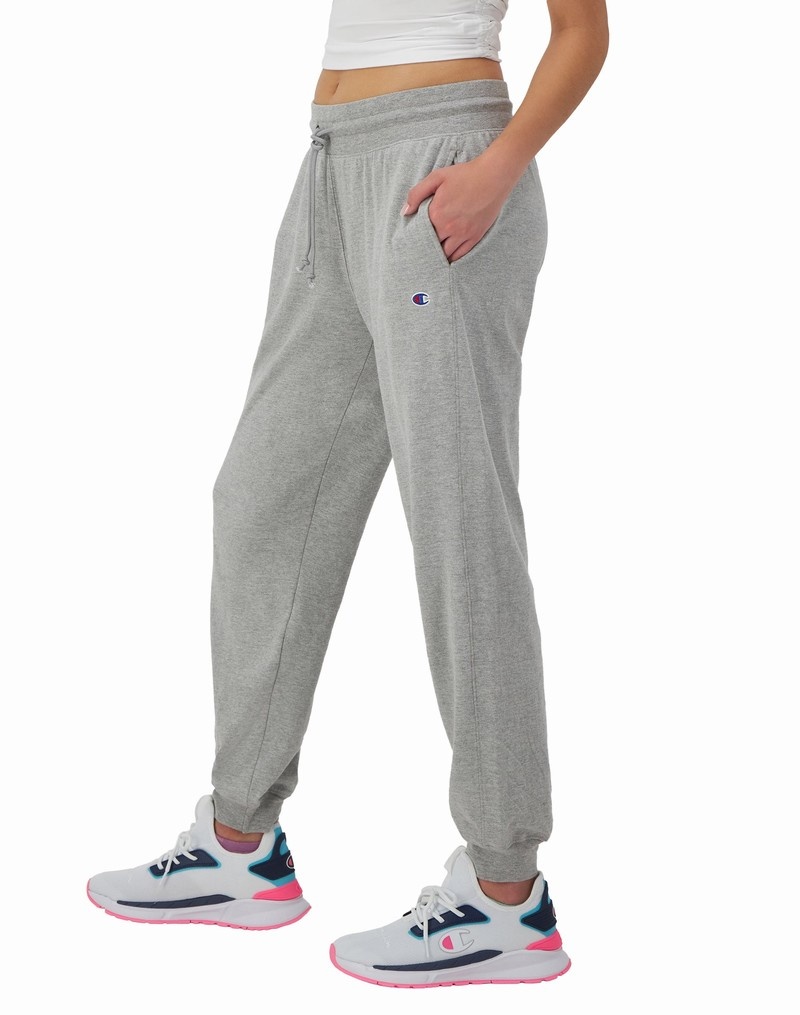 Women's Champio Jersey Joggers Grey | I8HE32