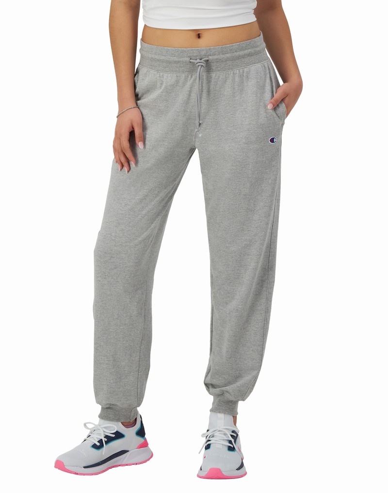 Women\'s Champio Jersey Joggers Grey | I8HE32