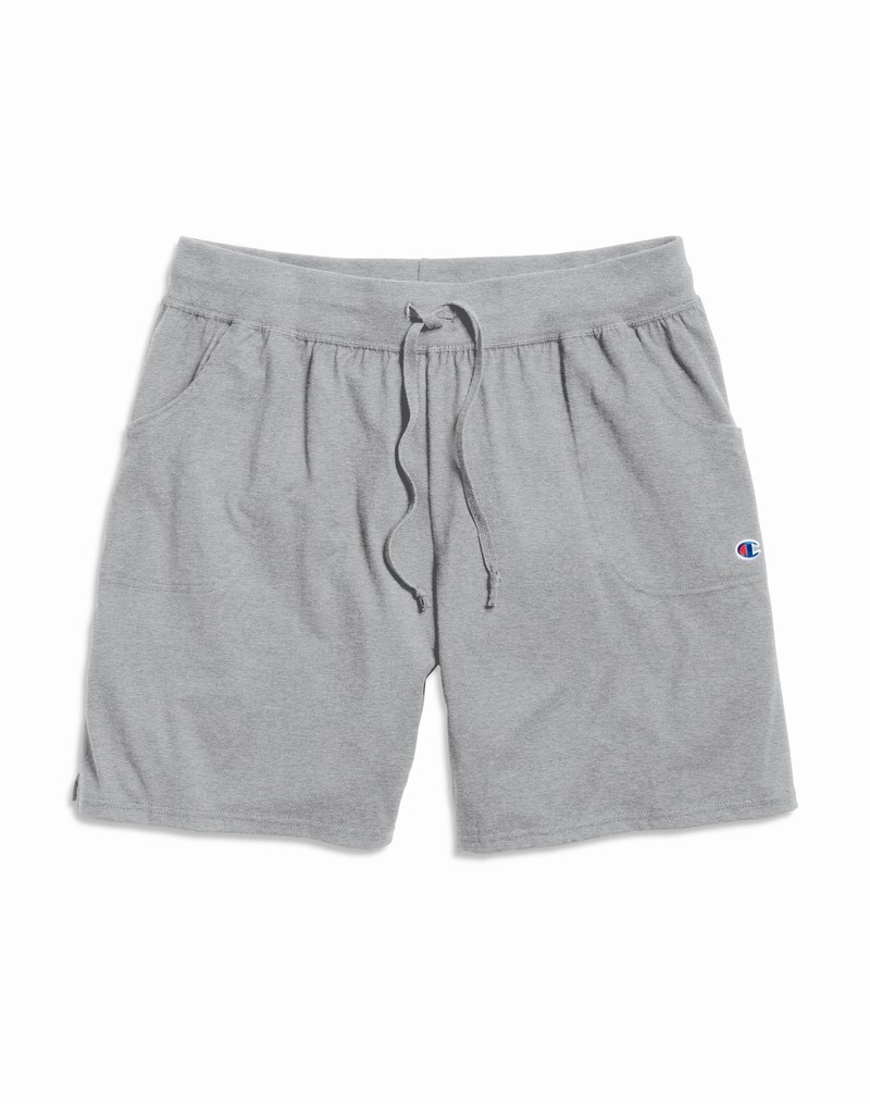 Women's Champio Jersey Shorts Grey | R1KB17