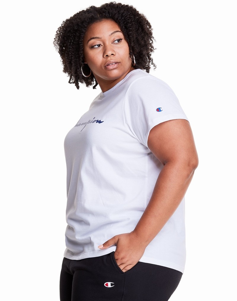 Women's Champio Lightweight T Shirts White | Q8OG33