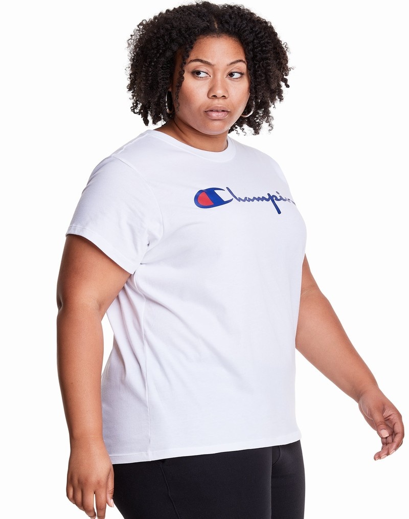 Women's Champio Lightweight T Shirts White | Q8OG33