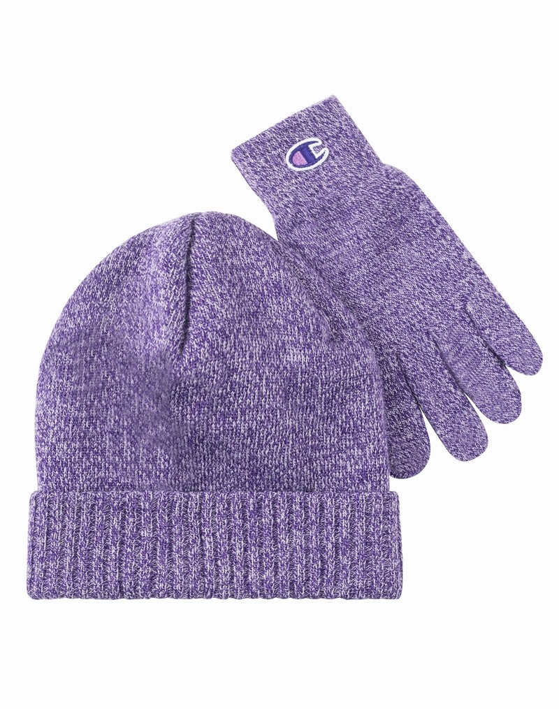 Women's Champio Marled Set Beanie Lavender | L1JM69