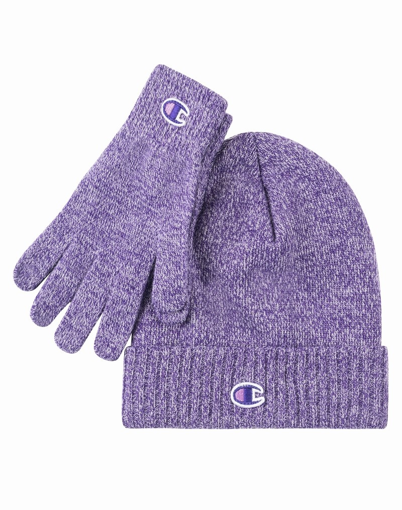 Women\'s Champio Marled Set Beanie Lavender | L1JM69