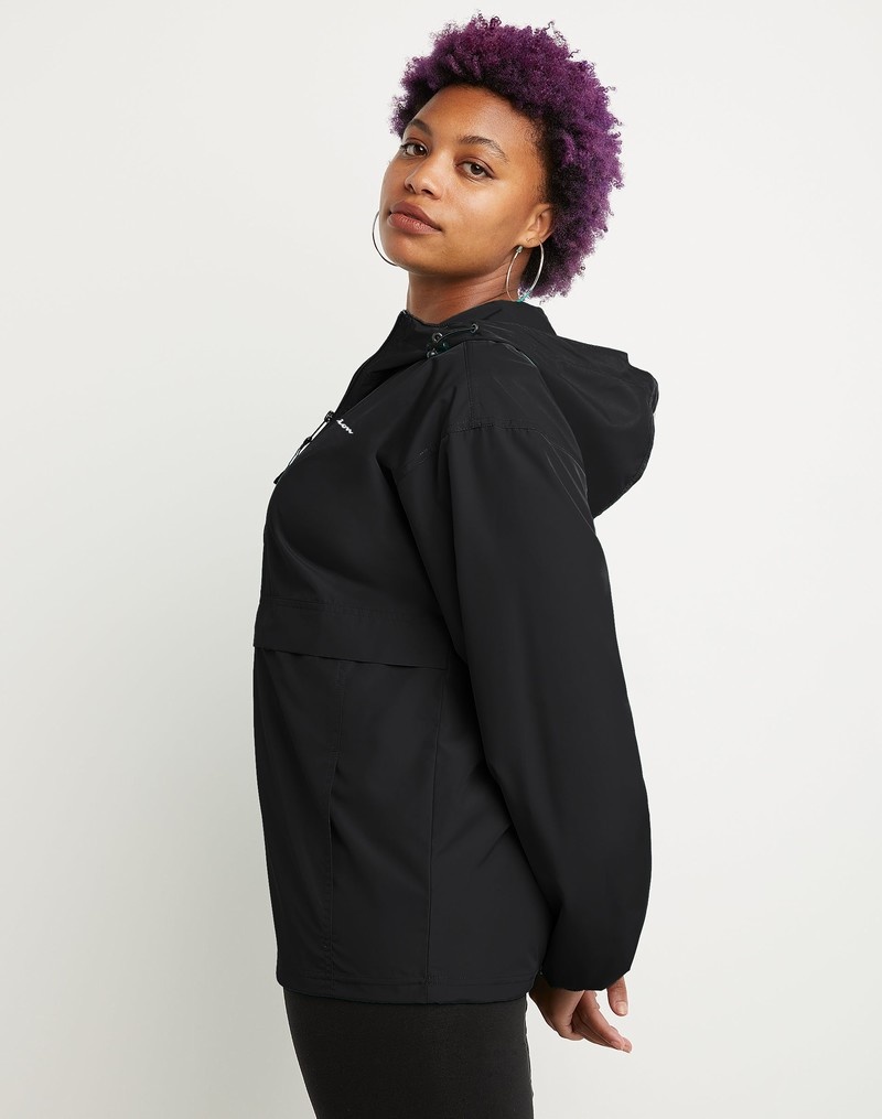 Women's Champio Packable Jackets Black | M6NF76