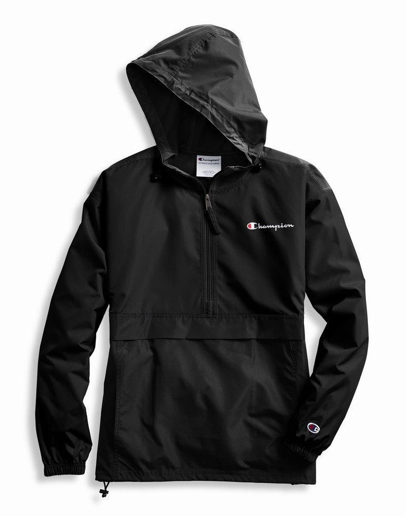 Women's Champio Packable Jackets Black | M6NF76