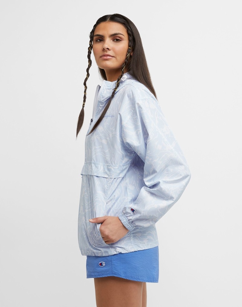 Women's Champio Packable Print Jackets White | Q1UW92