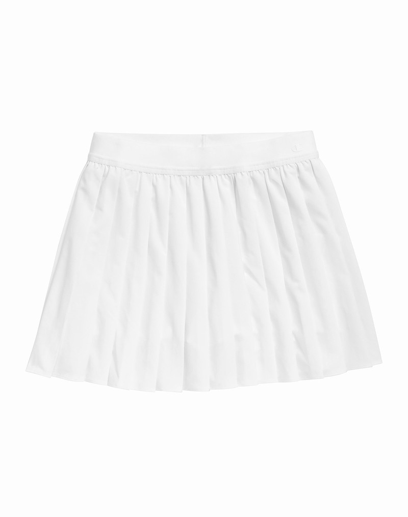 Women\'s Champio Pleated Sport Skirts White | R6ZK65