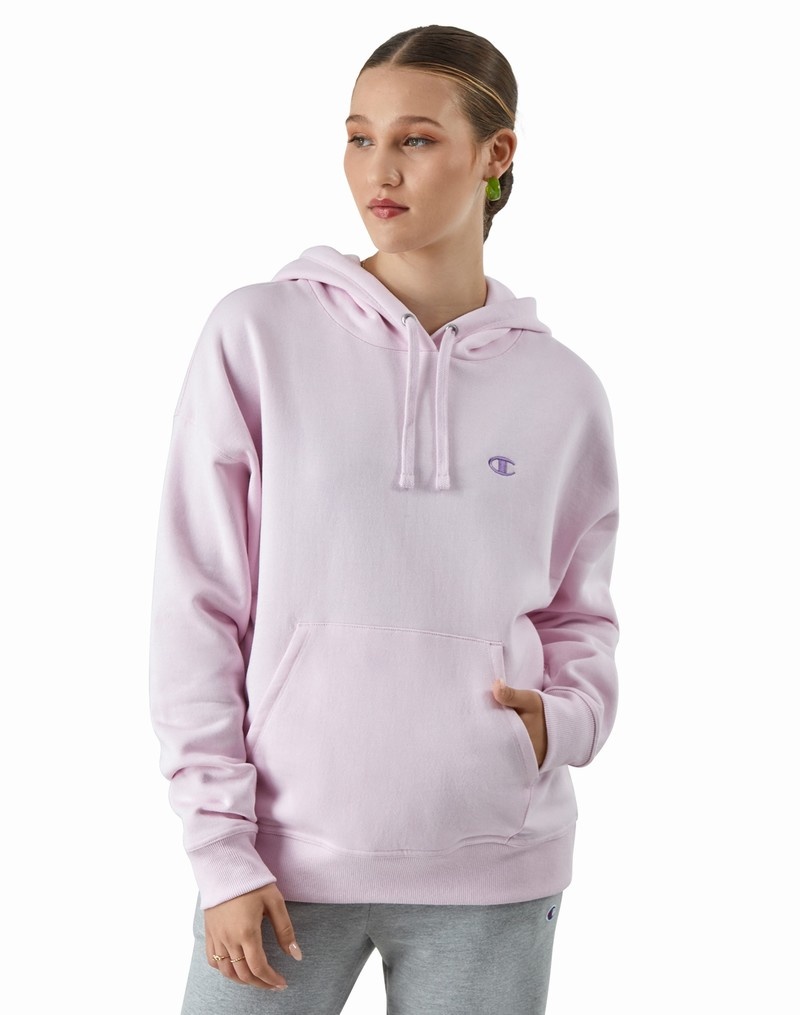 Women\'s Champio Powerblend Fleece Relaxed Hoodie Lavender | L6CO04