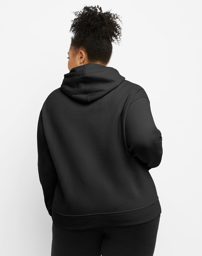 Women's Champio Powerblend Hoodie Black | K0YB14