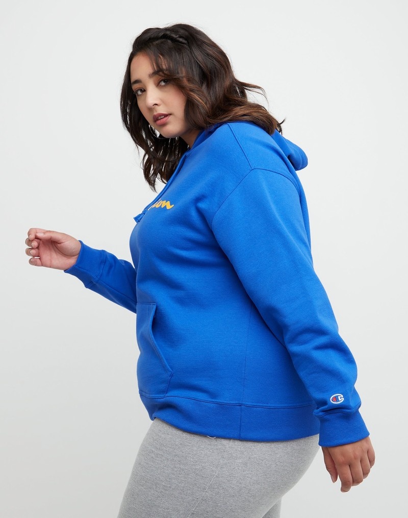 Women's Champio Powerblend Hoodie Blue | A8NS07