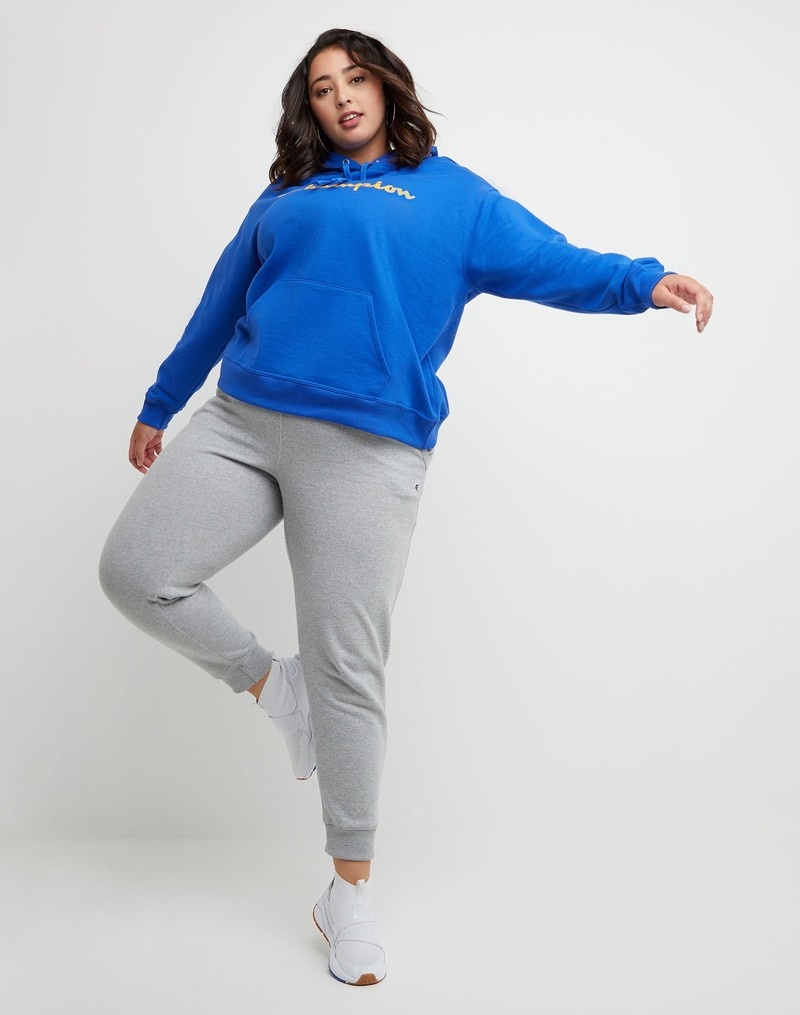 Women's Champio Powerblend Hoodie Blue | A8NS07