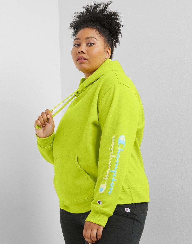 Women's Champio Powerblend Hoodie Green | A6LO80