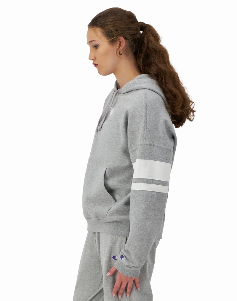 Women's Champio Powerblend Hoodie Grey | B4QO68