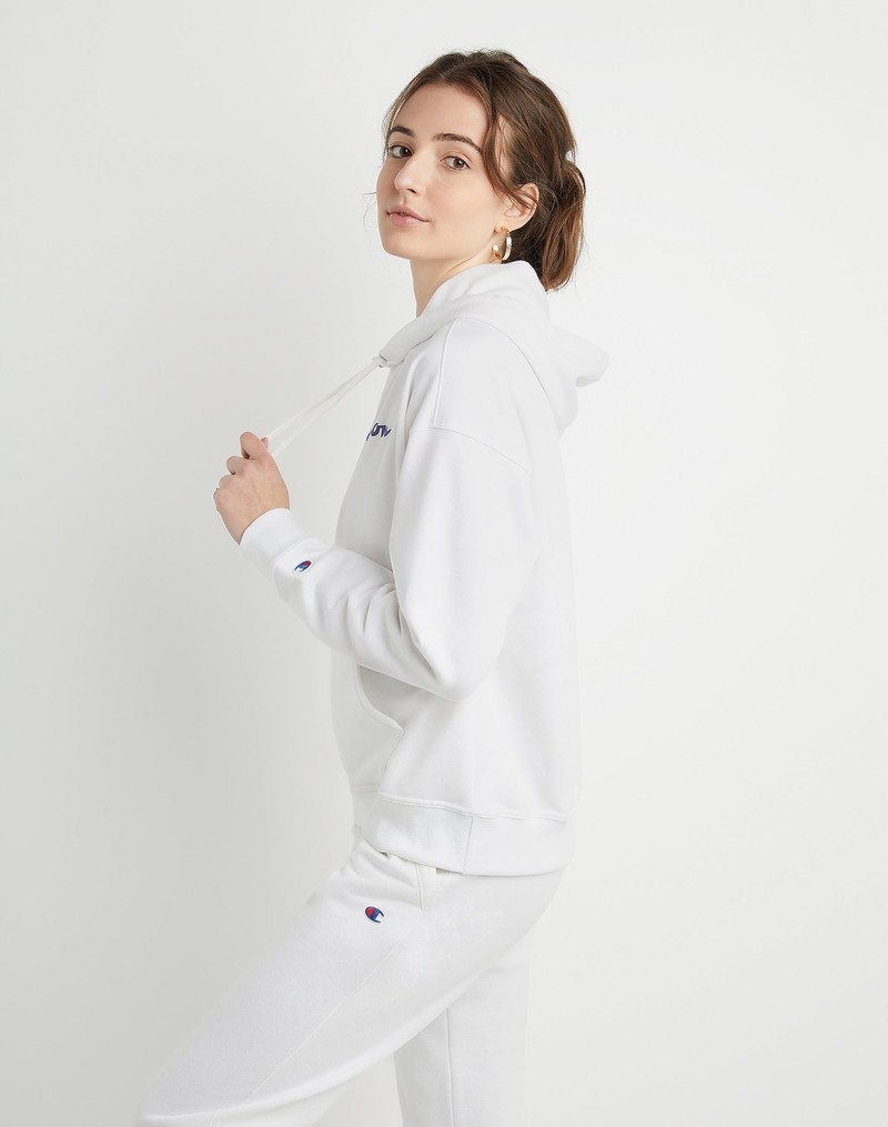 Women's Champio Powerblend Hoodie White | F8OF78