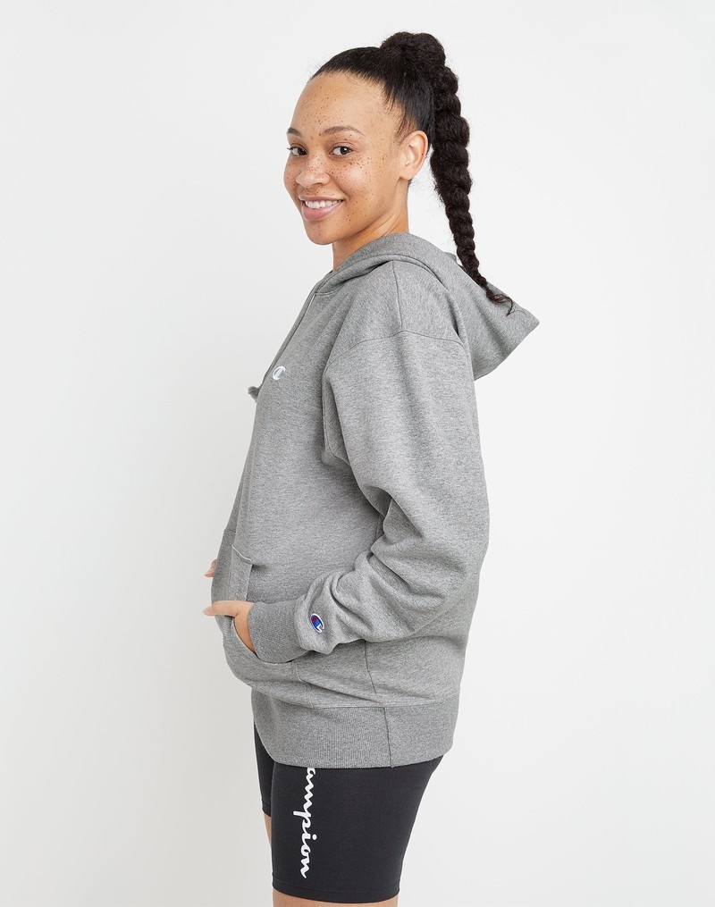 Women's Champio Powerblend Oversized Hoodie Grey | M1YI12