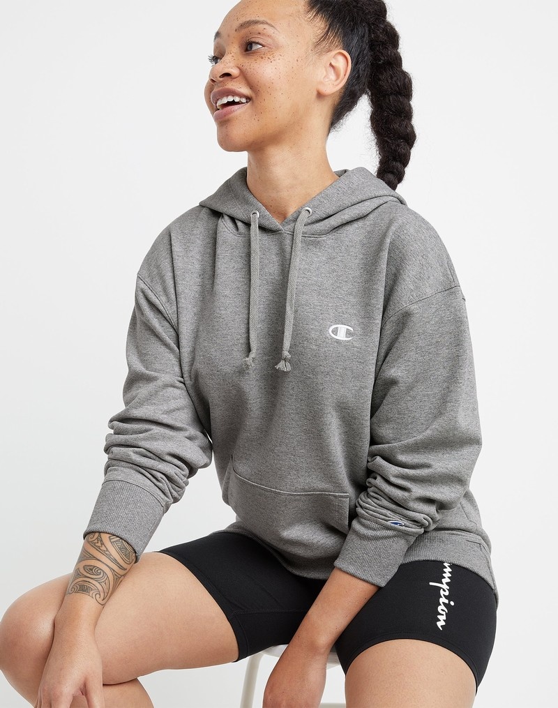 Women's Champio Powerblend Oversized Hoodie Grey | M1YI12