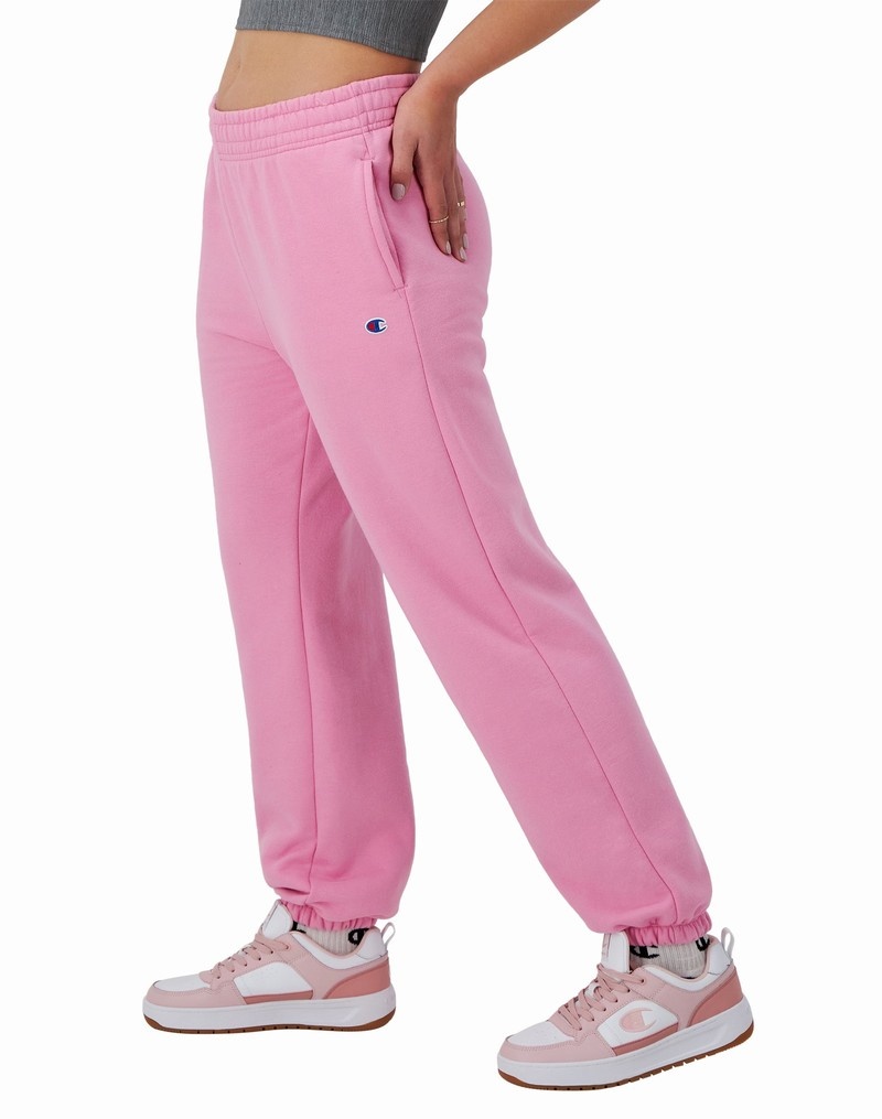 Women's Champio Powerblend Oversized Joggers Pink | I2AL55