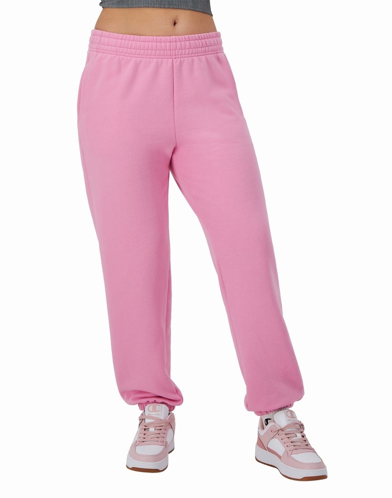 Women\'s Champio Powerblend Oversized Joggers Pink | I2AL55