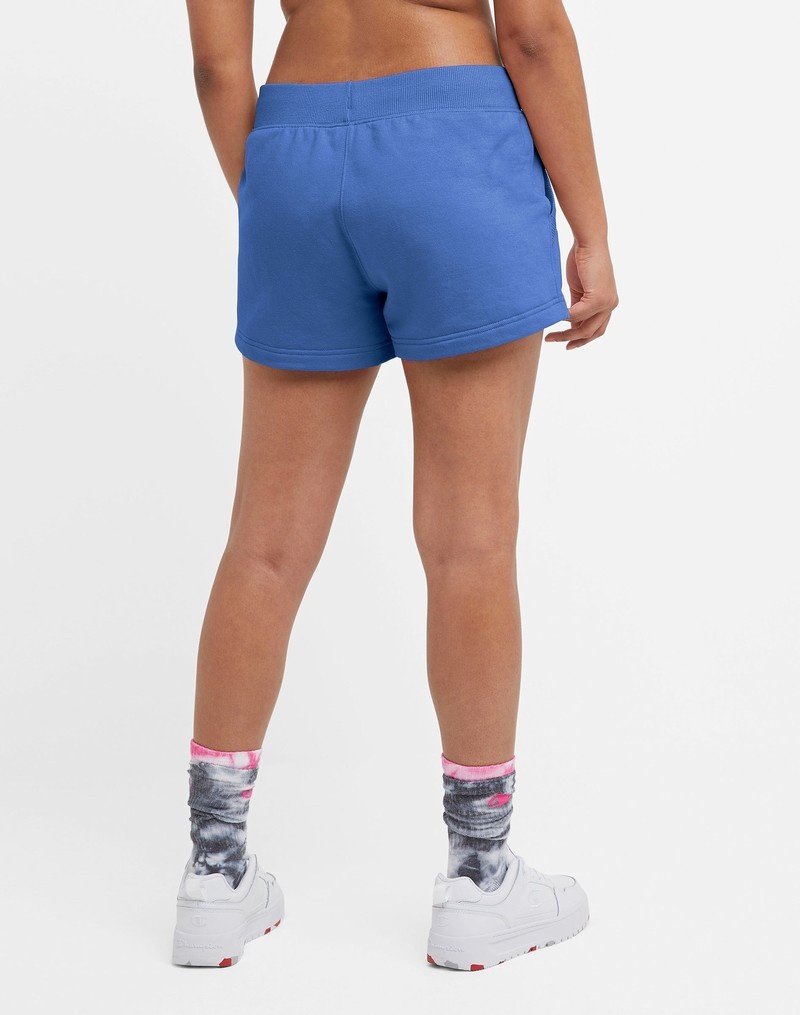 Women's Champio Powerblend Shorts Blue | N6VX15