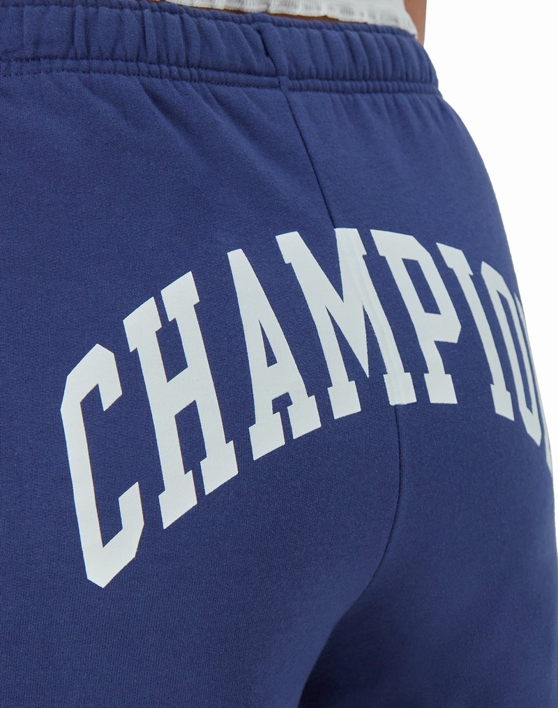 Women's Champio Powerblend Shorts Blue | W1ZX54