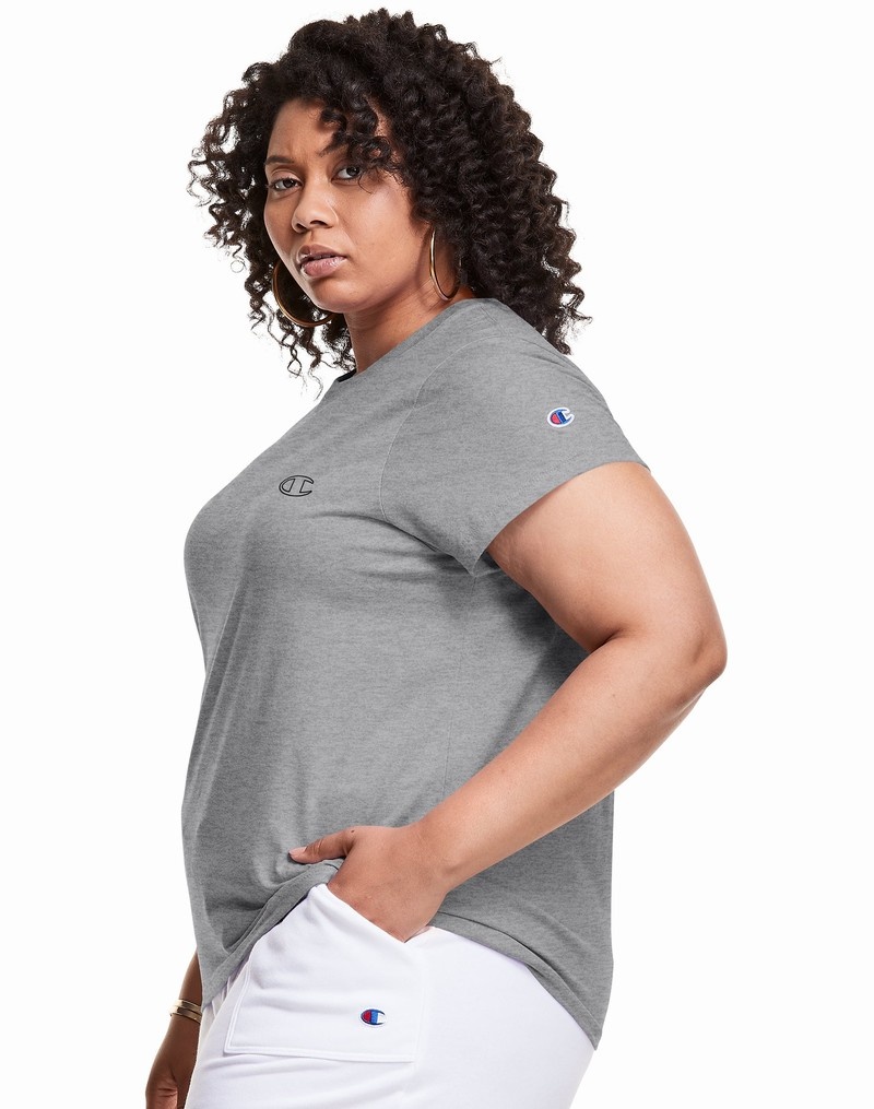 Women's Champio Reverse T Shirts Grey | B5KL08