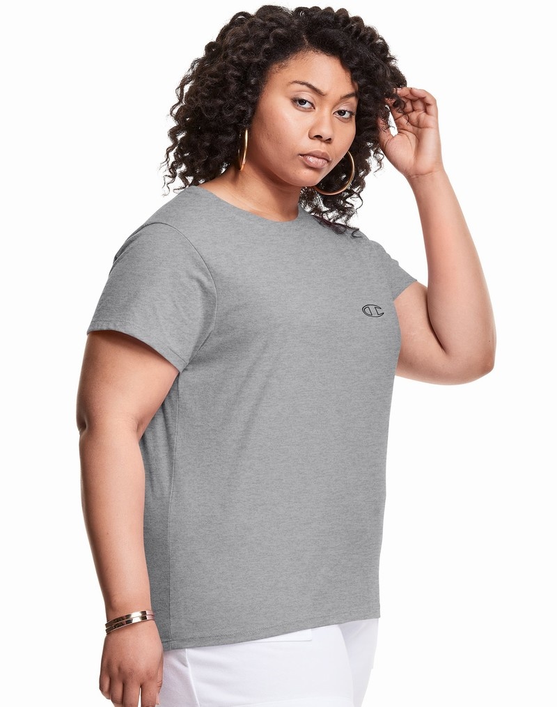 Women's Champio Reverse T Shirts Grey | B5KL08