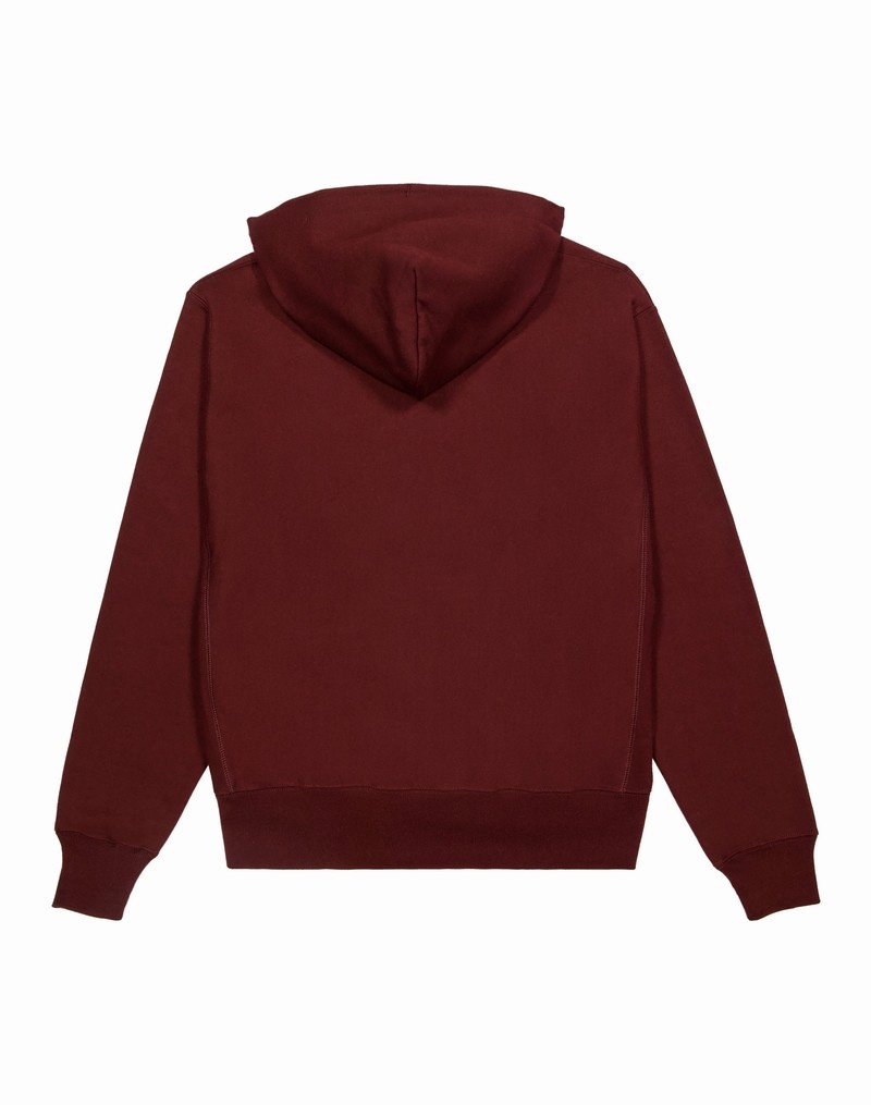 Women's Champio Reverse Weave Hoodie Burgundy | Q1ZG39