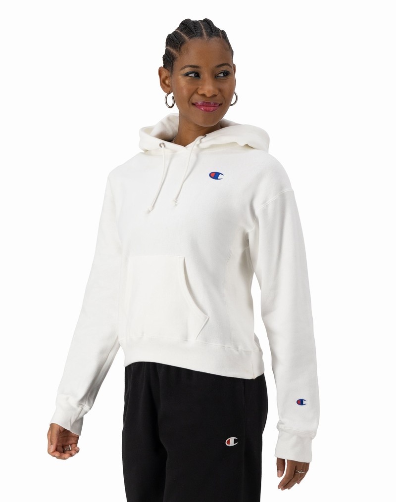 Women's Champio Reverse Weave Hoodie White | J0DS13