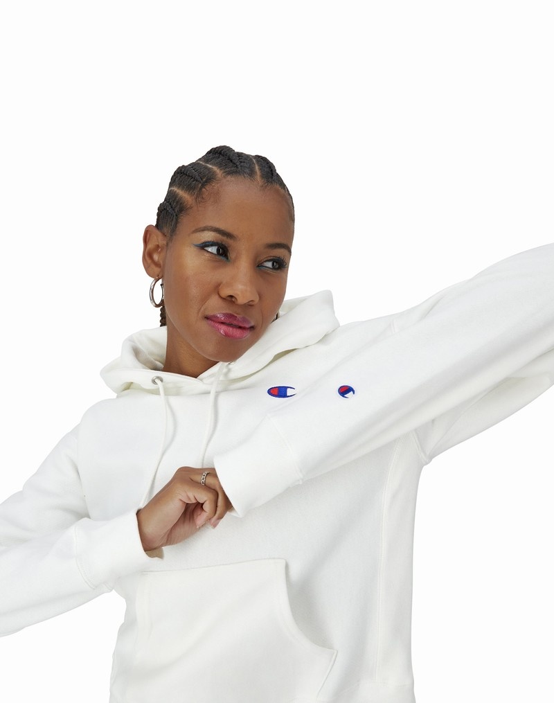 Women's Champio Reverse Weave Hoodie White | J0DS13