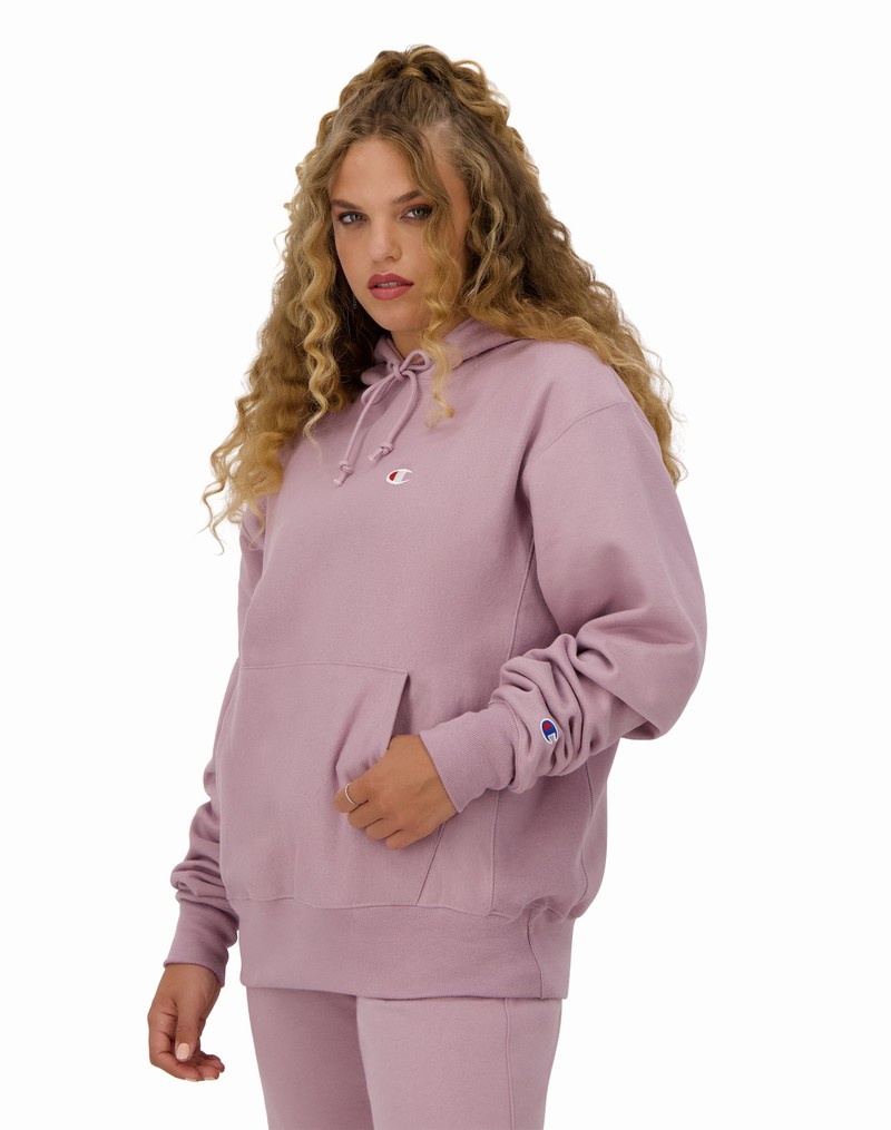 Women's Champio Reverse Weave Oversized Hoodie Purple | P3NA21