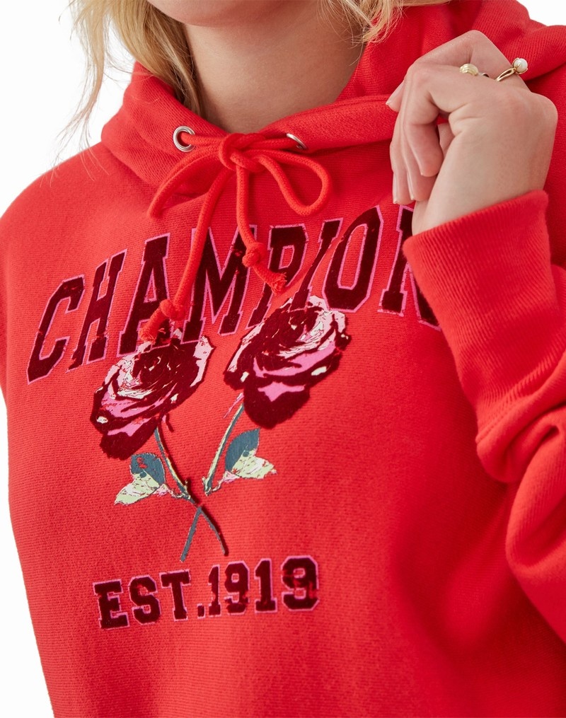 Women's Champio Reverse Weave Oversized Hoodie Red | I4KN48