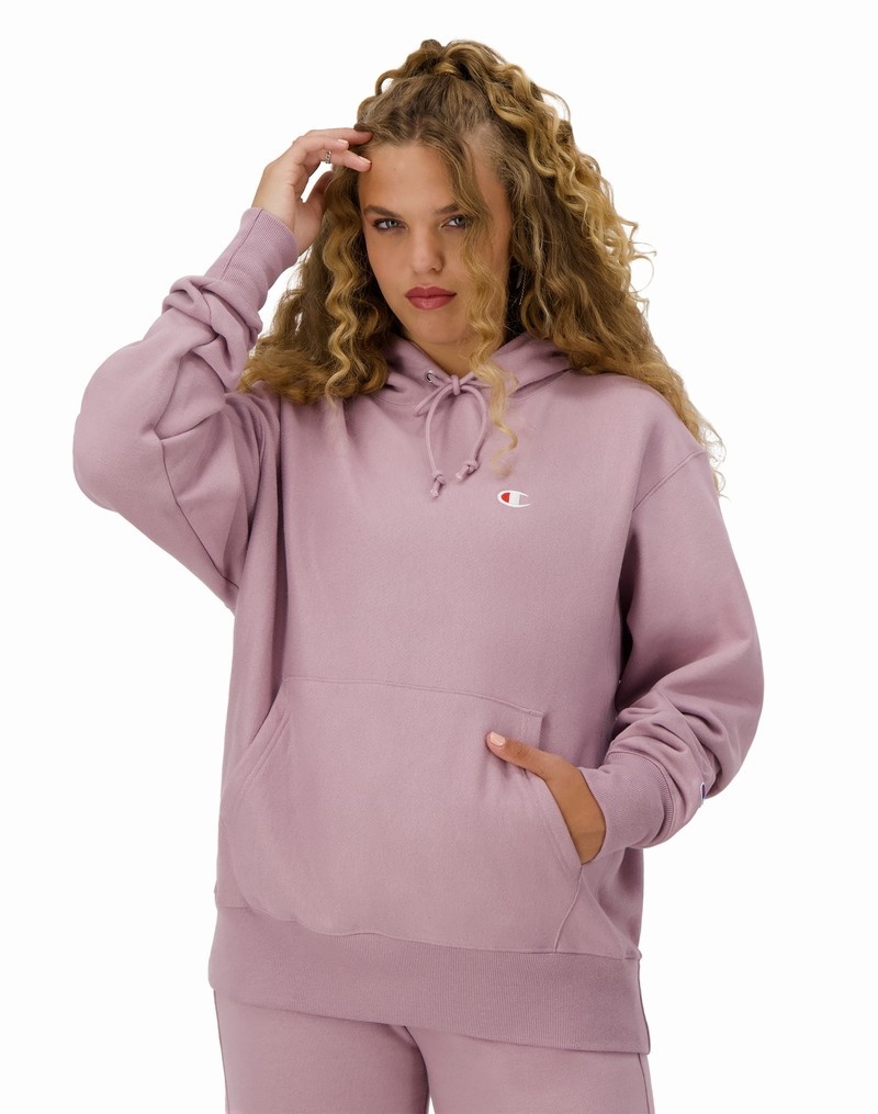 Women\'s Champio Reverse Weave Oversized Hoodie Pink | G5EY16