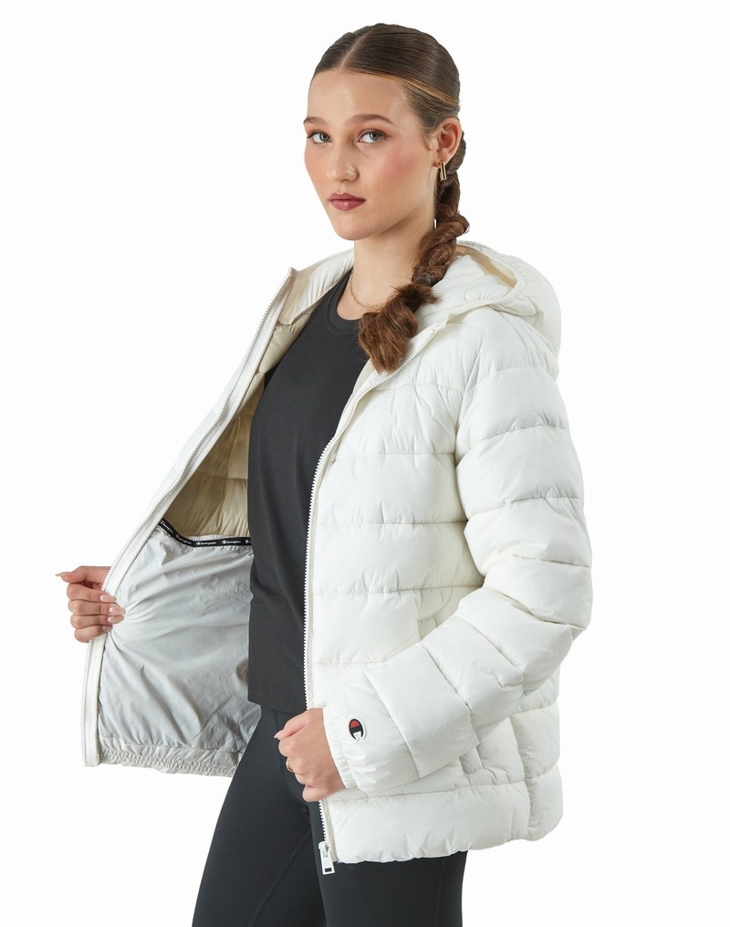 Women's Champio Ripstop Puffer Jackets White | H5XH10