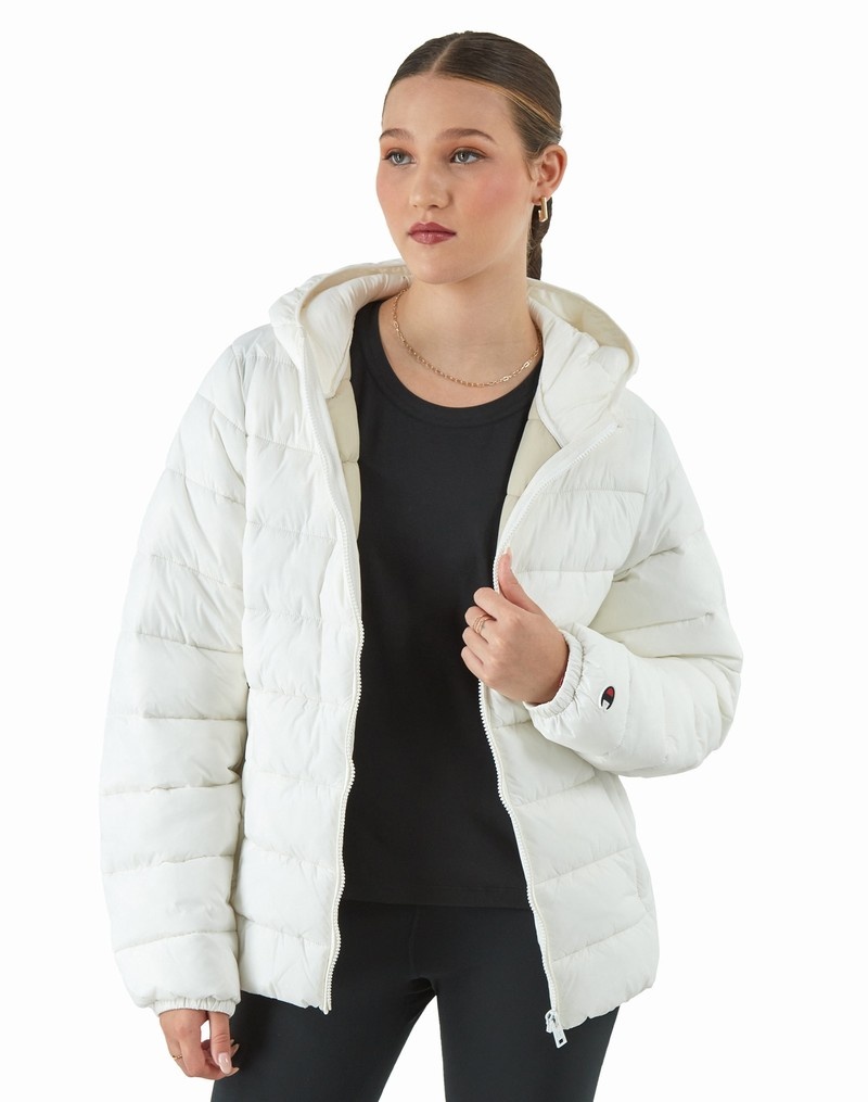 Women's Champio Ripstop Puffer Jackets White | H5XH10