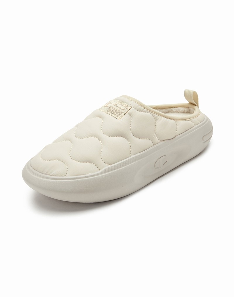 Women's Champio Slide Polar 100 Slippers White | C9ZM54