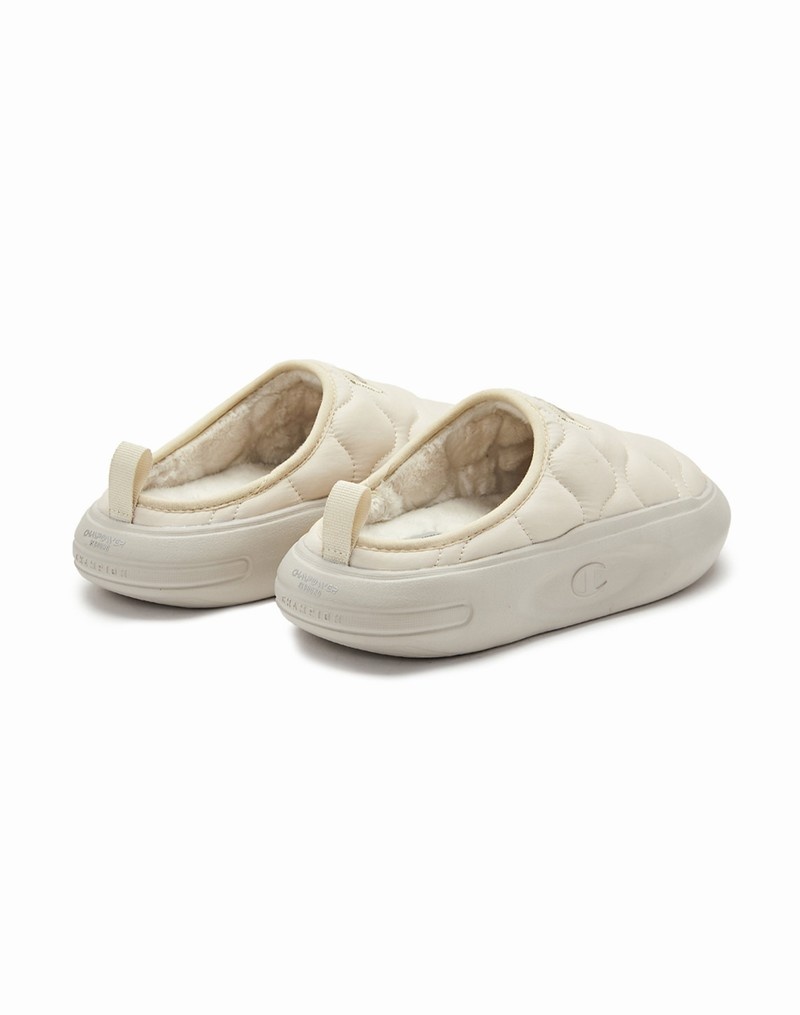 Women's Champio Slide Polar 100 Slippers White | C9ZM54