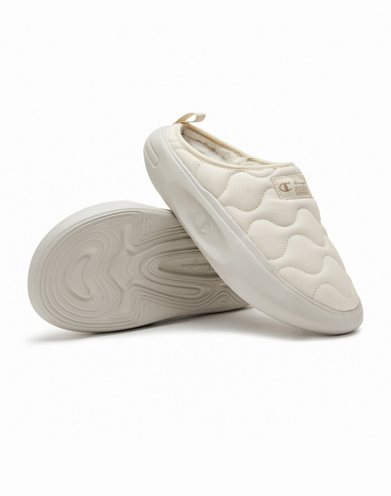 Women's Champio Slide Polar 100 Slippers White | C9ZM54