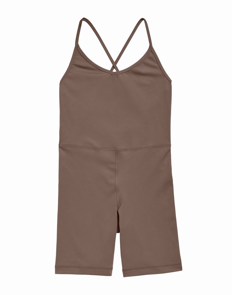 Women\'s Champio Soft Touch Bodysuit Brown | V4EL36