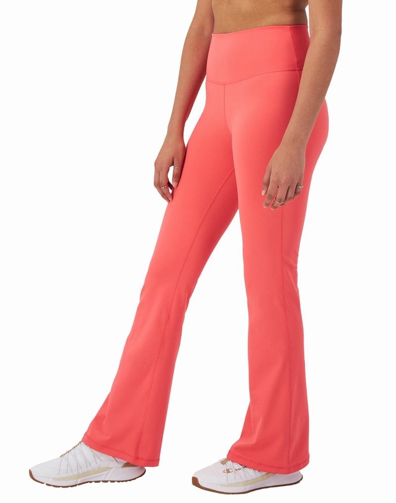 Women's Champio Soft Touch Flare Leggings Coral | P5DX56