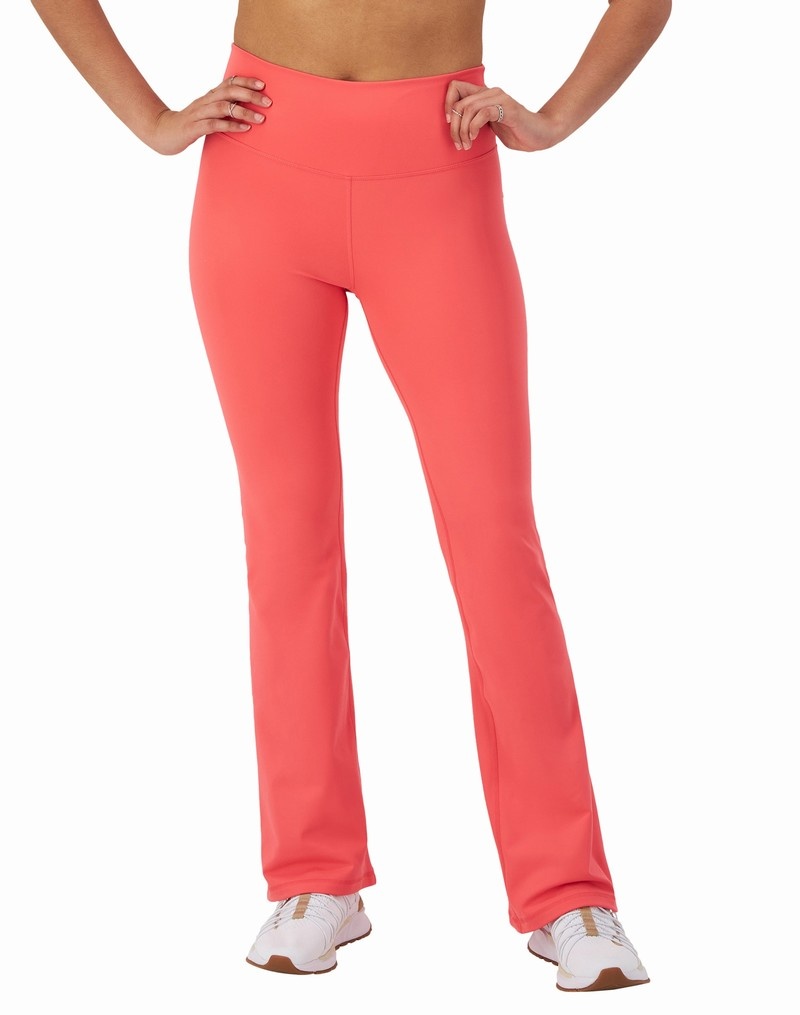 Women\'s Champio Soft Touch Flare Leggings Coral | P5DX56