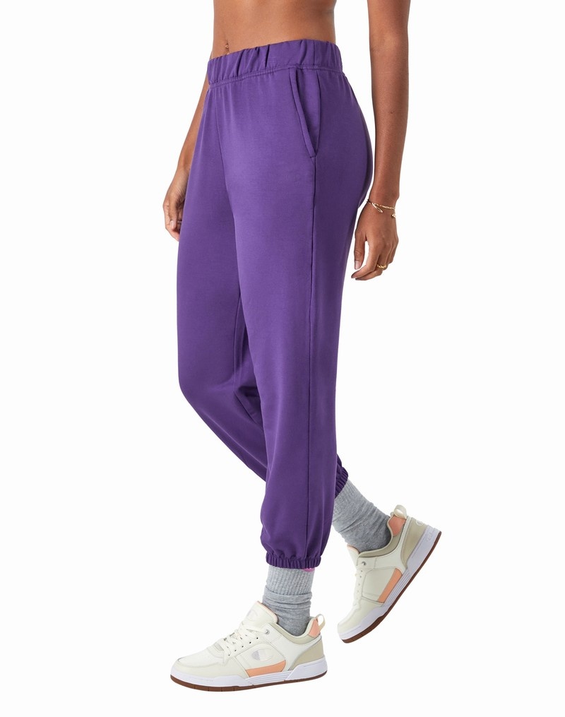 Women's Champio Soft Touch Joggers Purple | H3LU94