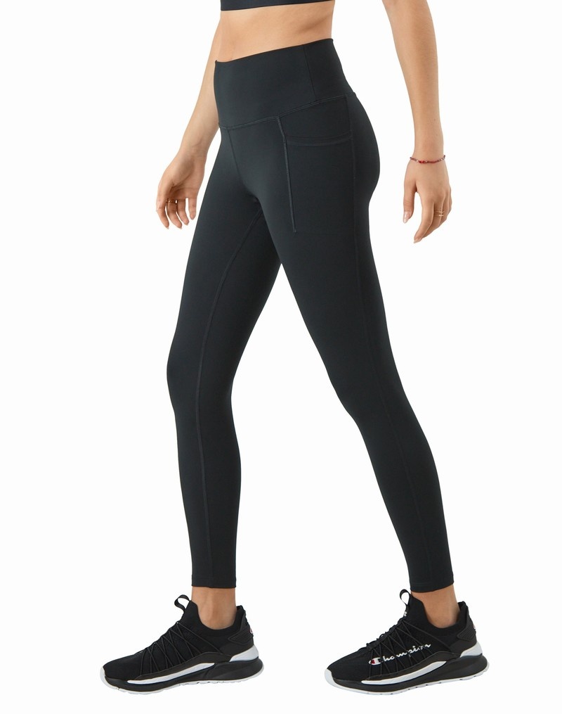 Women's Champio Soft Touch Pocket Leggings Black | E0OA78