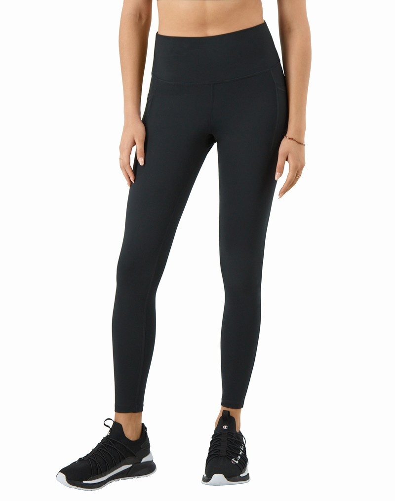 Women\'s Champio Soft Touch Pocket Leggings Black | E0OA78