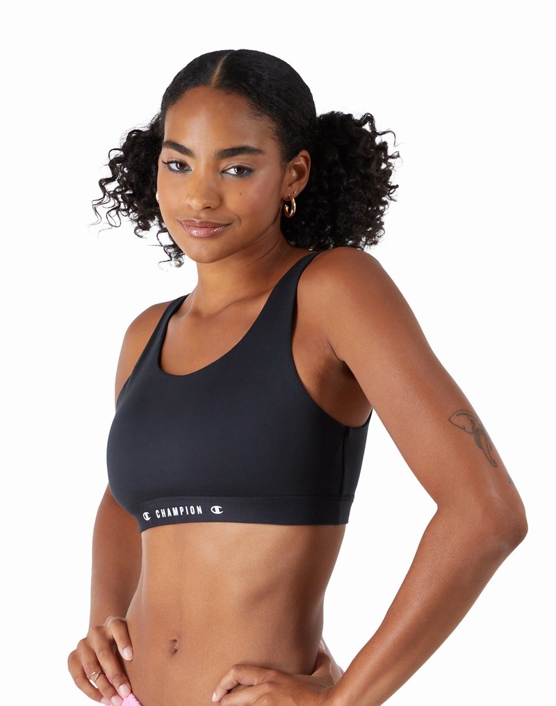 Women's Champio Soft Touch Sports Bra Black | R7ZD43