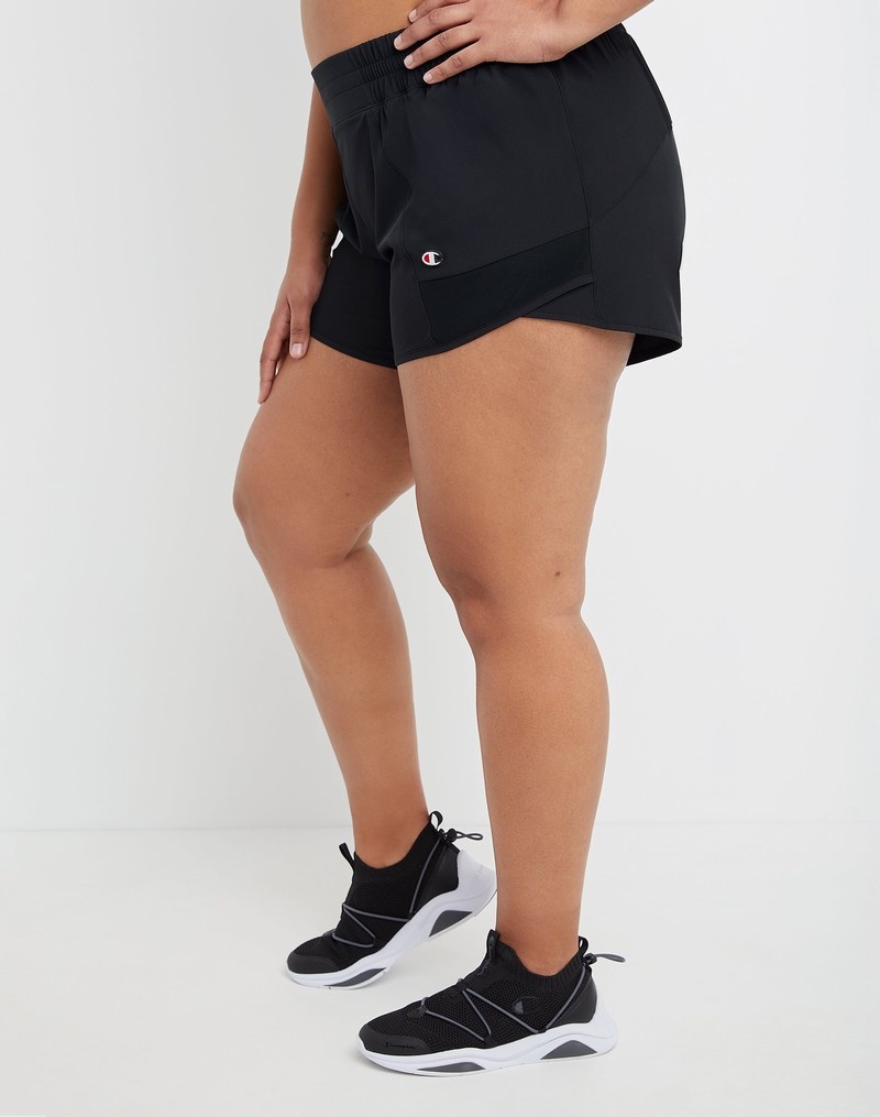 Women's Champio Sport Shorts Black | W0CF44