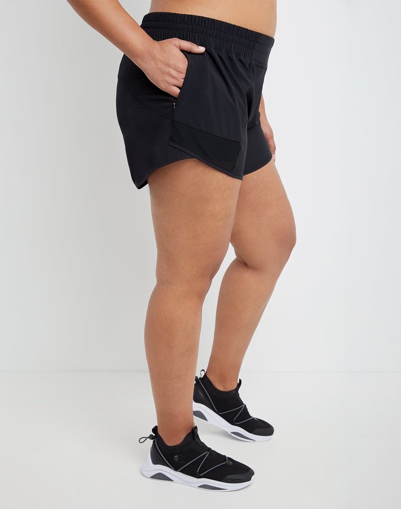 Women's Champio Sport Shorts Black | W0CF44