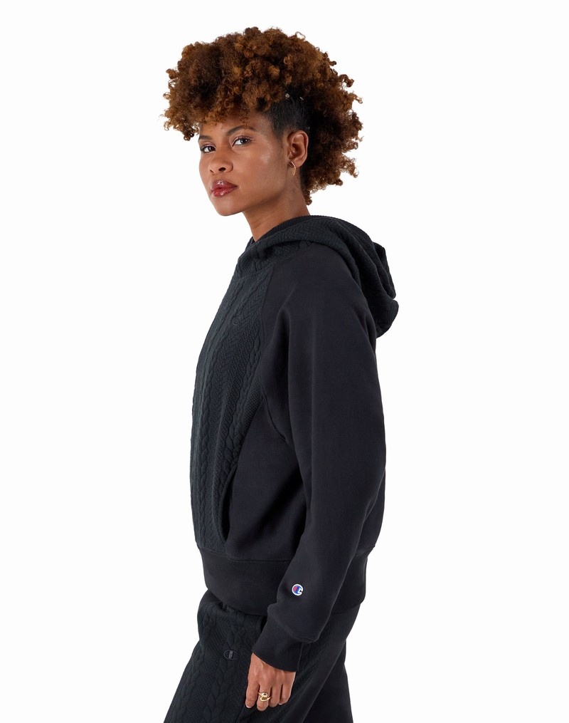 Women's Champio Sweater Hoodie Black | F3ZG17